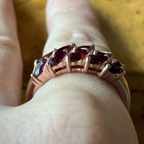 Anthill Garnet Sterling Silver Rose Gold Vermeil Ring - Picture 2 of 8